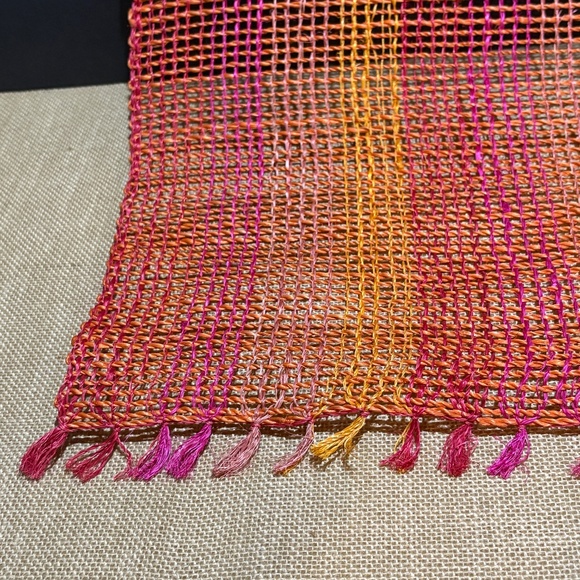 World Market Abaca Natural Jute Table Runner NWT 15" x 72" Open Weave BBQ Summer - Picture 3 of 8